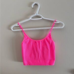 SUNDAY BEST Pink Ribbed Crop Top